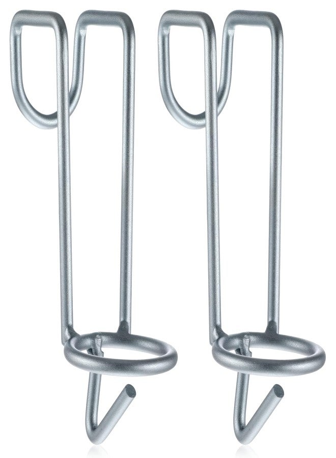 AojSup 2 Pcs Horse Water Bucket Hooks Portable Horse Bucket Hooks Removable Hangers Equestrian Stall Accessories Livestock Supplies, Over The Fence, Hang on Stall Walls (Silver) - Image 1